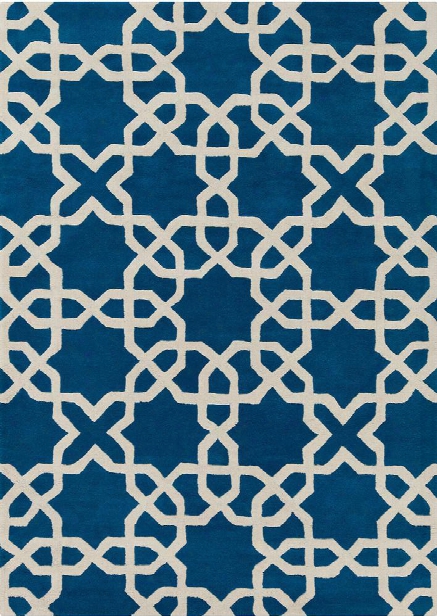 Davin Collection Hand-tufted Area Rug In Blue & White Design By Chandra Rugs