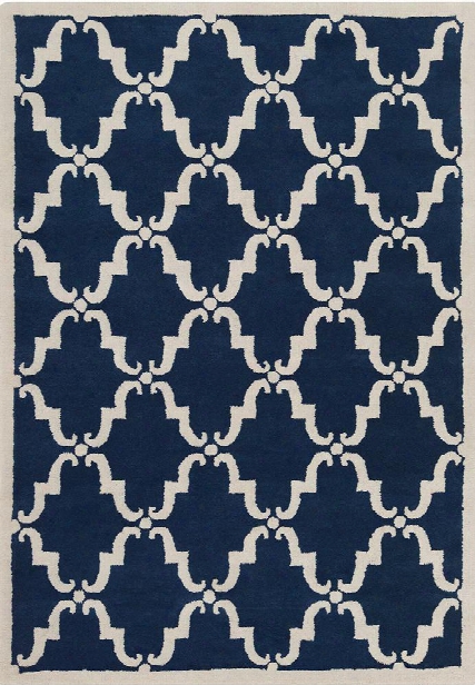 Davin Collection Hand-tufted Area Rug In Navy & White Design By Chandra Rugs