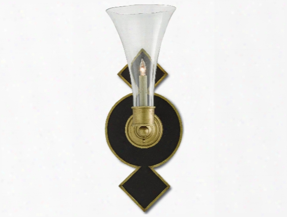 Deberry Wall Sconce In Satin Black Design By Currey & Company
