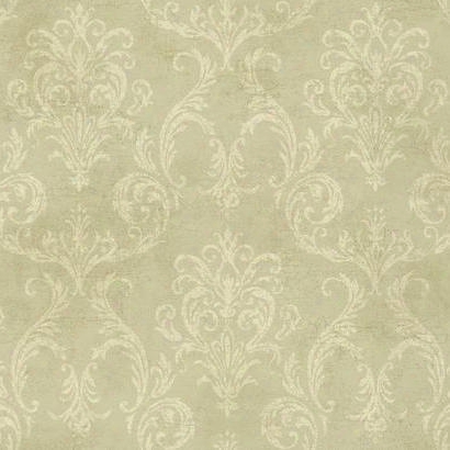 Delia Damask Wallpaper In Green Design By York Wallcoverings