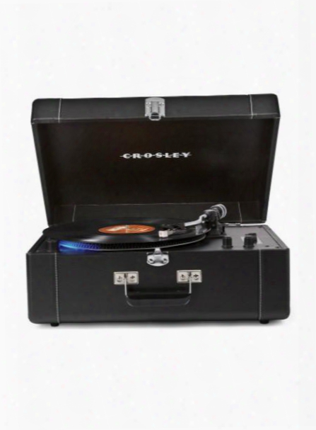 Deluxe Portable Keepsake Usb Turntable In Black Design By Crosley