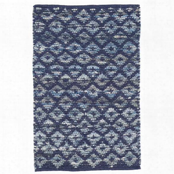 Denim Rag Diamond Indigo Woven Cotton Rug Intention By Dash & Albert