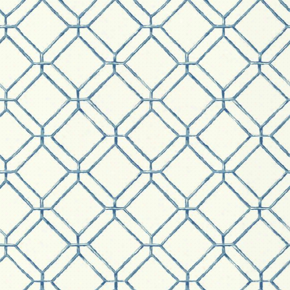 Diamond Bamboo Wallpaper In Blue Design By York Wallcoverings