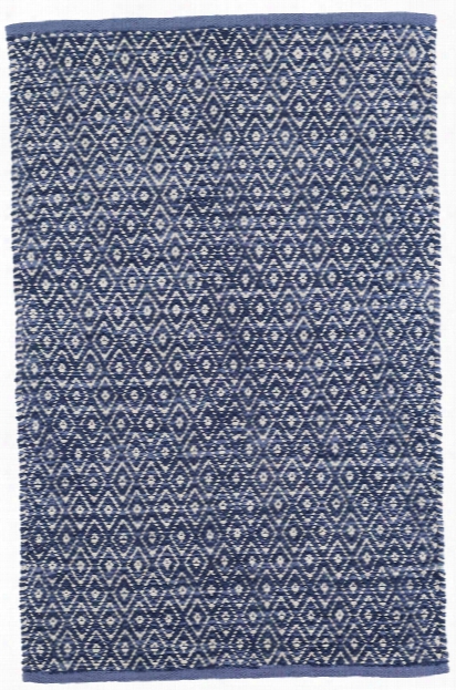 Diamond Chenille Blue Woven Cotton Rug By Dash Albert