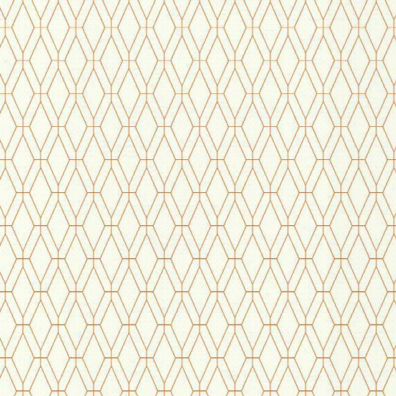 Diamond Lattice Wallpaper In Ivory And Orange Design By York Wallcoverings