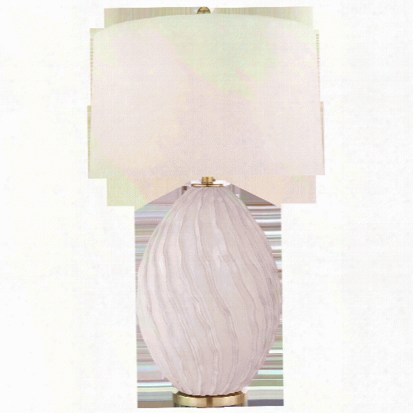 Dianthus Large Table Lamp In Various Finishes W/ Natural Percale Shade Design By E. F. Chapman