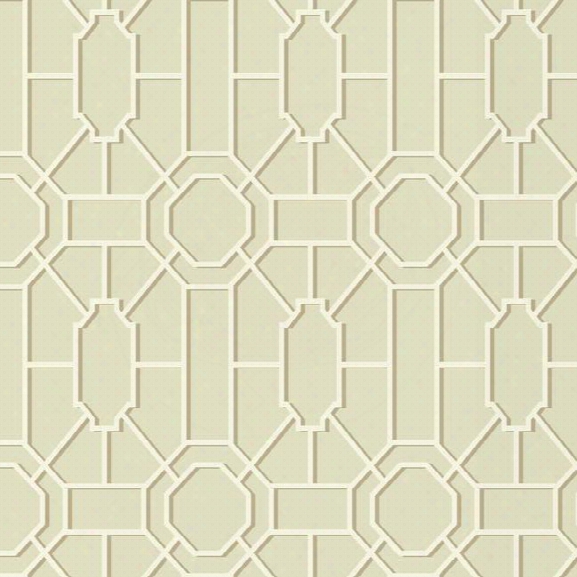 Dickinson Trellis Wallpaper In Beige And Ivory Design By York Wallcoverings
