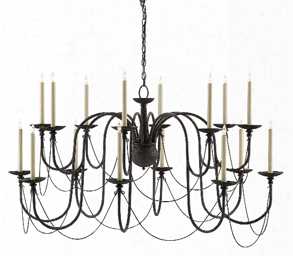 Digby Chandelier In Mol Black Design By Currey & Company