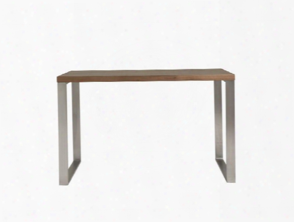 Dillon Desk In American Walnut & Brushed Stainless Steel Design By Euro Style