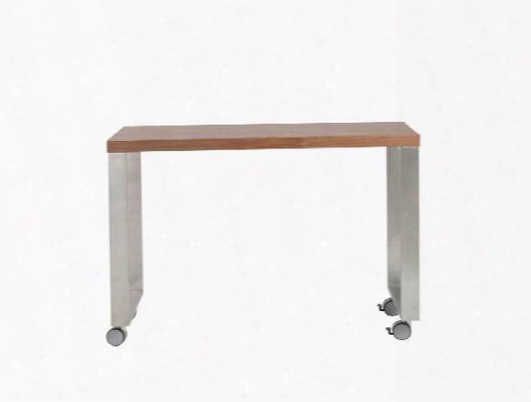 Dillon Side Return In American Walnut & Brushed Stainless Steel Design By Euro Style