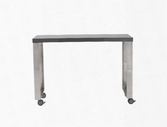 Dillon Side Return In Grey & Polished Stainless Steel Design By Euro Style