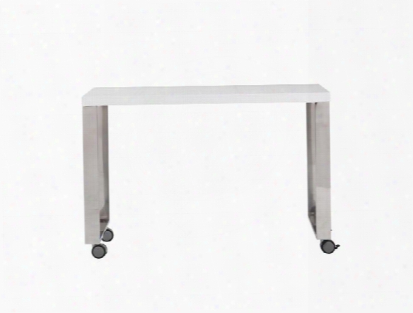 Dillon Side Return In White & Polished Stainless Steel Design By Euro Style