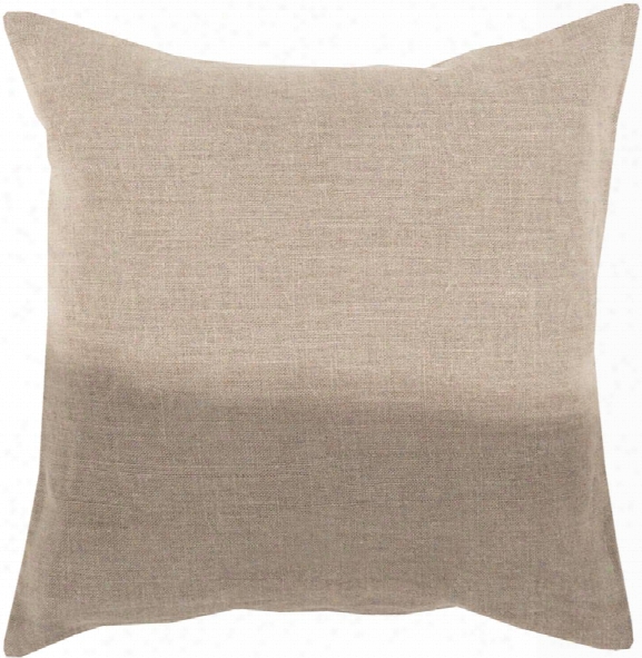 Dip Dyed 18" X 18" Linen Cushion In Khaki And Taupe Tone By Surya