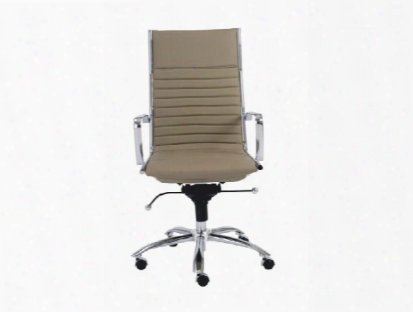 Dirk High Back Office Chair In Taupe Design By Euro Style