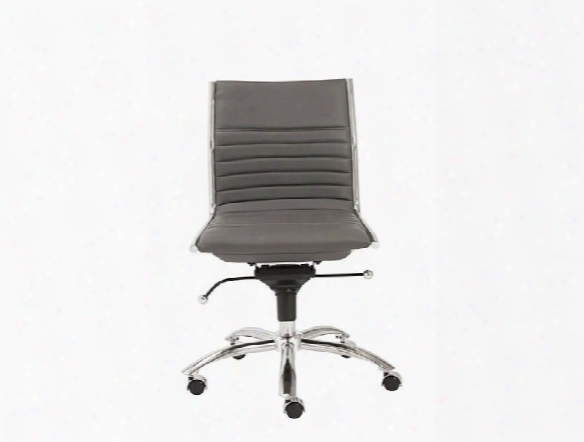 Dirk Low Back Office Chair Armless In Grey Design By Euro Style