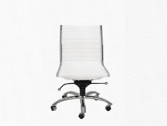 Dirk Low Back Office Chair Armless In White Design By Euro Style