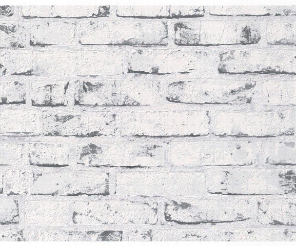 Distressed Brick Wallpaper In Grey Design By Bd Wall
