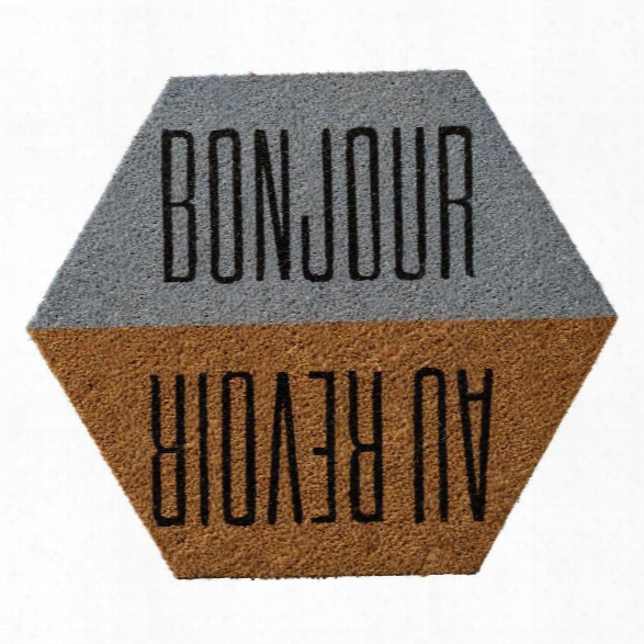 Door Mat With "bonjour/au Revoir" Design By Bd Edition