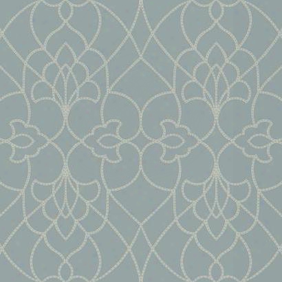 Dotted Pirouette Wallpaper In Blue And Tan Design By York Wallcoverings