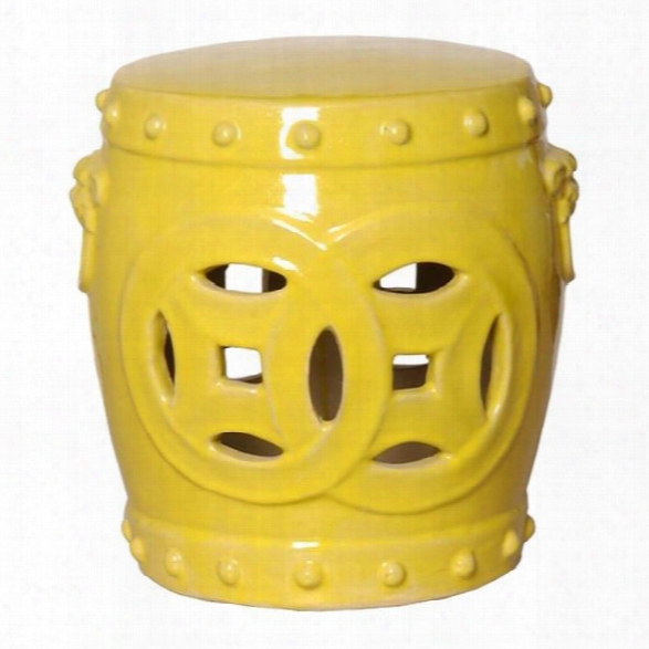 Double Fortune Garden Stool In Yellow Design By Emissary