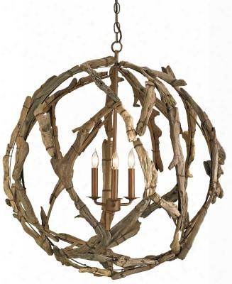 Driftwood Orb Chandelier Design By Currey & Company