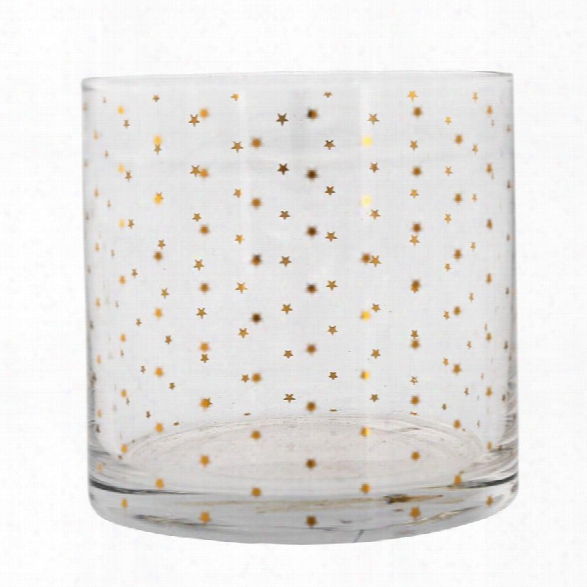 Drinking Glass W/ Gold Stars Design By Bd Edition