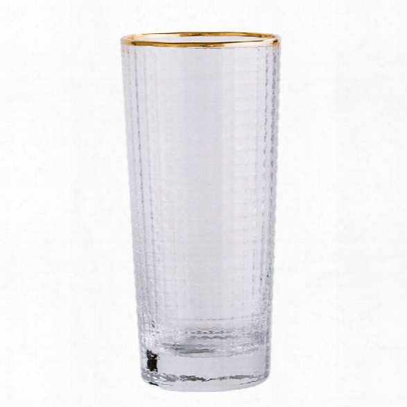 Drinking Glass W/ Gold Trim Design By Bd Edition