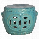 Double Fortune Garden Stool in Antique Green design by Emissary