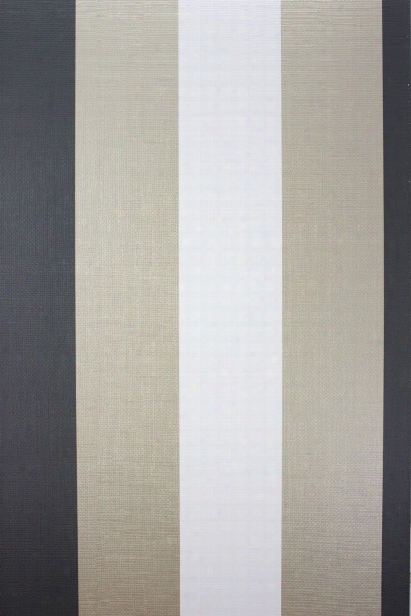 Dulwich Stripe Vinyl Wallpaper In Dark Vanilla Color By Osborne & Little