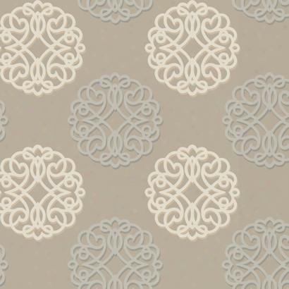 Duo Wallpaper In Beige And Gold Design By Candice Olson