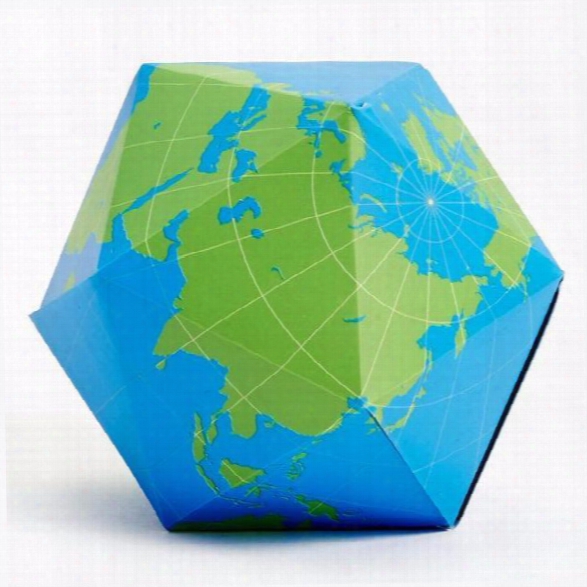 Dymaxion Folding Globe In Blue & Green Design By Areaware