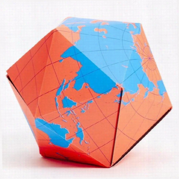 Dymaxion Folding Globe In Blue & Orange Design By Areaware