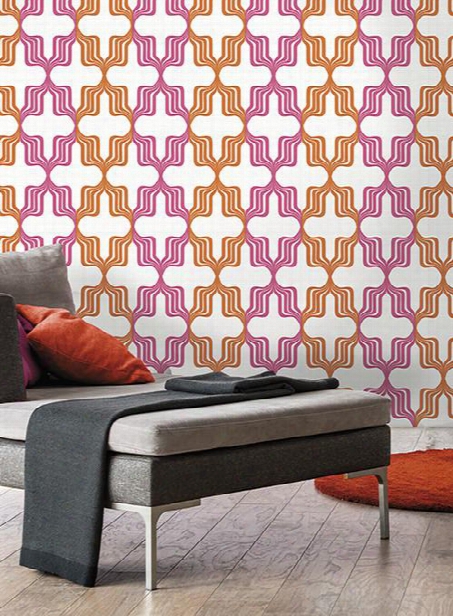 Earn Your Stripes Wallpaper In Pink And Orange Design By York Wallcoverings