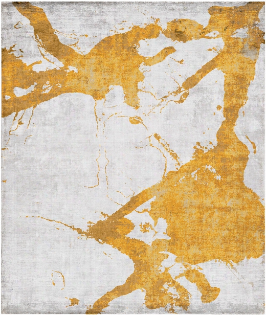 Eastern Side Of Nanjing Hand Knotted Rug In Orange Design By Second Studiio