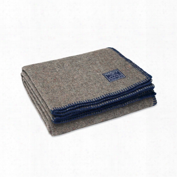 Eco-woven Wool Throw In Navy Design By Faribault