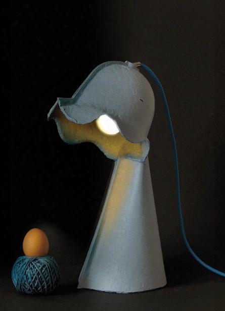 Egg Of Columbus Table Carton Lamp In Light Blue Project By Seletti