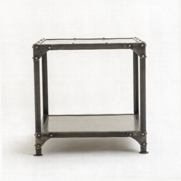 Element End Table In Antique Nickel