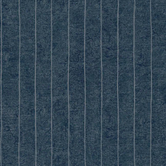 Elemental Stripe Wallpaper In Deep Blue And Silver By York Wallcoverings