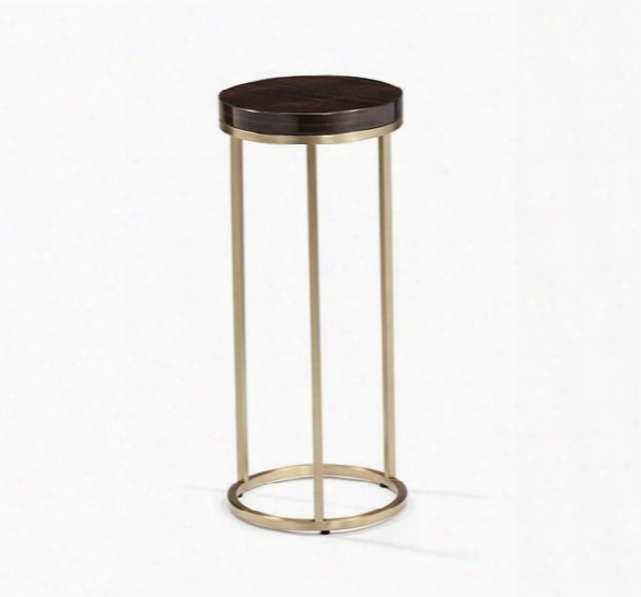 Elijah Round Drink Table In Eucalyptus & Brass Design By Interlude Home