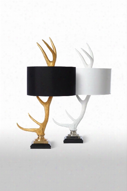 Elk Antler Lamp In Gold Design By Barbara Cosgrove