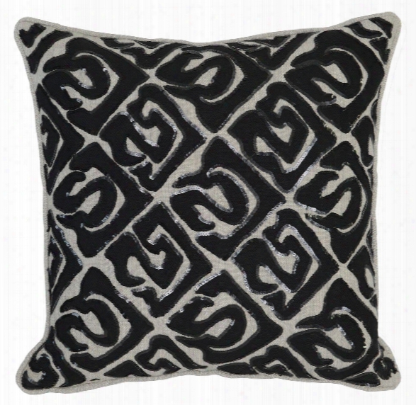 Ellwood Gray/onyx 18x18 Pillow Design By Villa Home