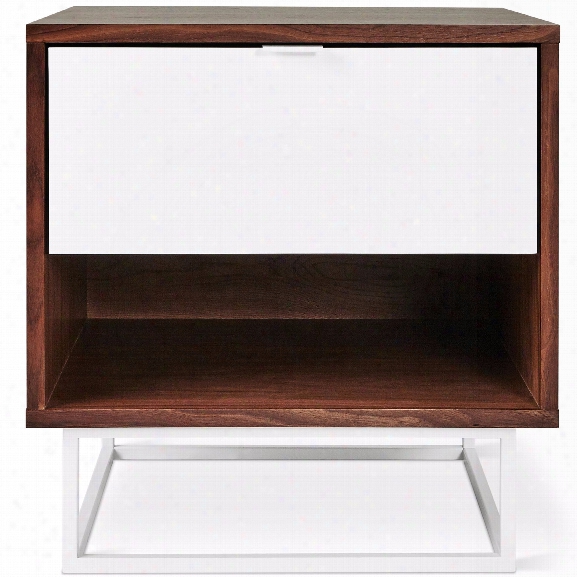 Emerson End Table In Walnut & White Design By Gus Modern
