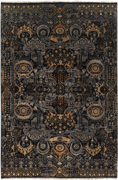 Empress Rug In Black & Gold Design By Surya