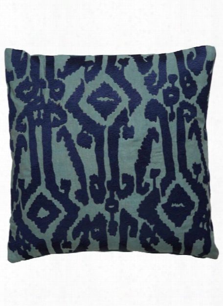 En Casa Pillow In Trellis & Blue Indigo Design By En Casa