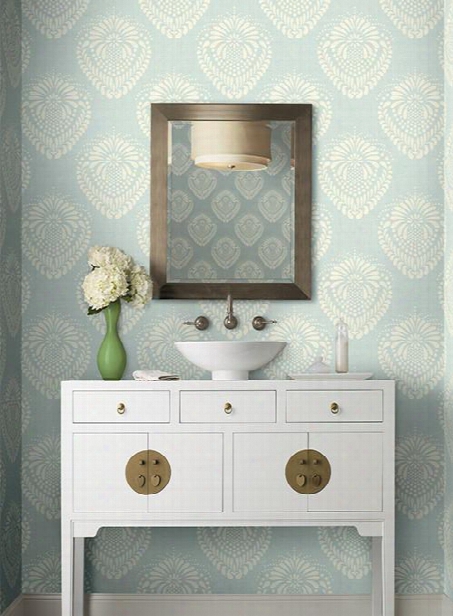 Escala Wallpaper In Blue And White By Ronald Redding For York Wallcoverings