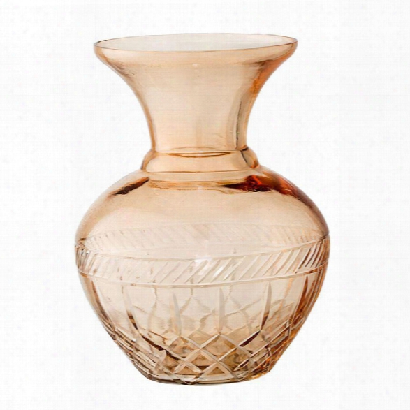 Etched Glass Vase In Brown Design By Bd Edition