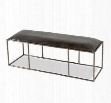 Ethan Leather Gray Bench Design By Interlude Home