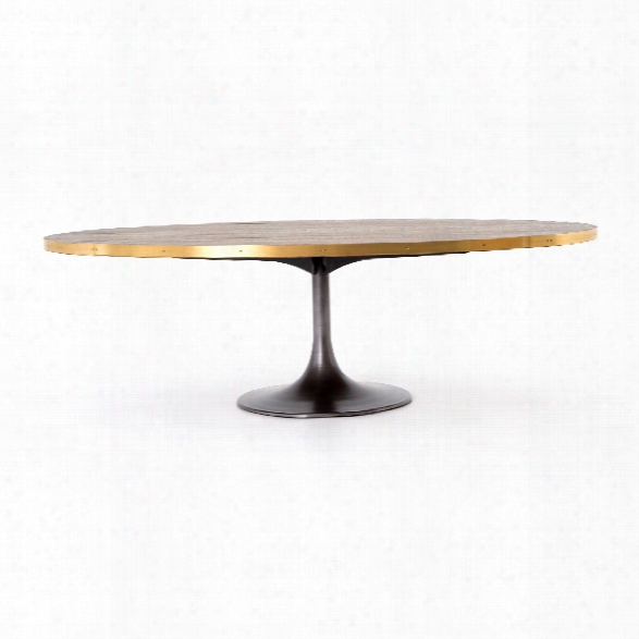 Evans Oval Dining Table In Polished Brass