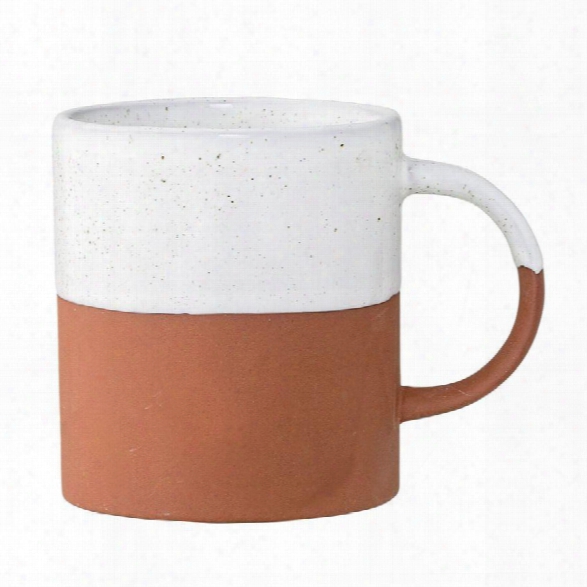 Evelyse Terra Cotta Mug In White & Clay Design By Bd Edition