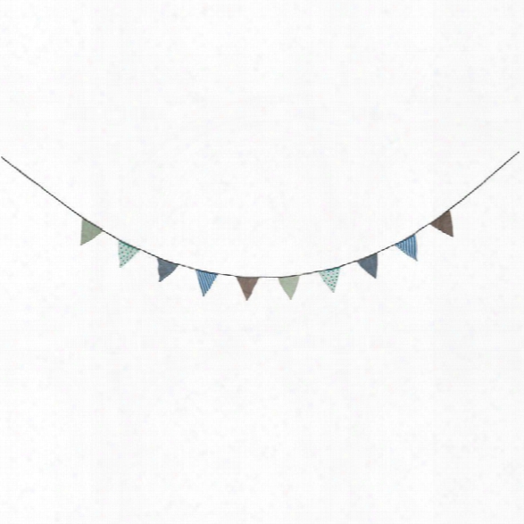 Fabric Banner In Grey, Blue, & Green Design By Bd Mini